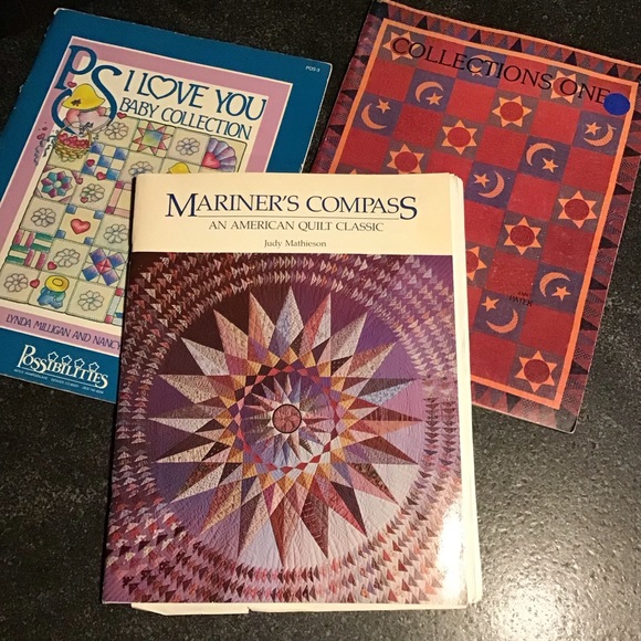 Bundle of 3 Vintage Quilting Books 1990s whales, ships, babies & mariners